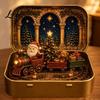 Presepe Portatile Mini Natale in Scatola Tascabile Una Scatola di Latta Scena Festiva Scatola Paesaggio Micro da Scrivania con Figure Miniature Collezionabile