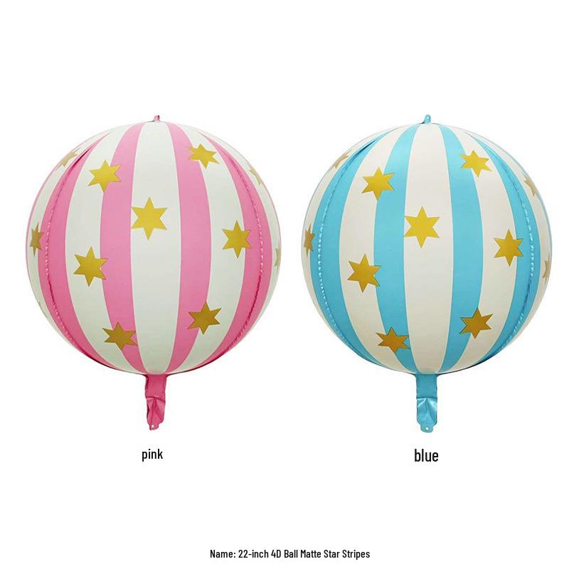 22" 4D Sternenstreifen Aluminiumfolienballon für Geburtstagsfeier & Festival Dekoration