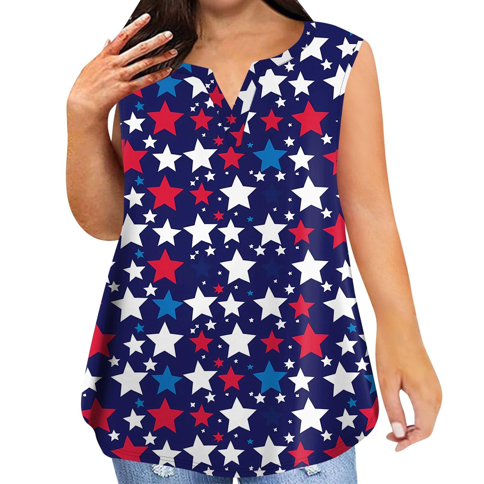 

Женская модная повседневная футболка без рукавов большого размера с v-образным вырезом и принтом, топ L темно-синий