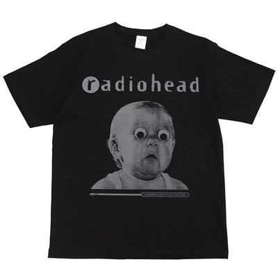 2025 New Model Radiohead Radiohead Rock Band Print American Men's and Women's Street Hip Hop VintageCotton Summer Short Sleeve T