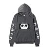One Piece Blackbeard Hoodie, Skull Print Long Sleeve Pullover Hooded Sweatshirt Anime Streetwear With Sleeve Japanese Letter Print