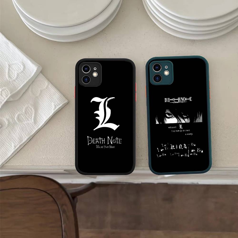 D-Death Note Matný poloprůhledný kryt na telefon Pro Iphone 16 ProMax 15 14 13 12 11 X XS PRO Plus