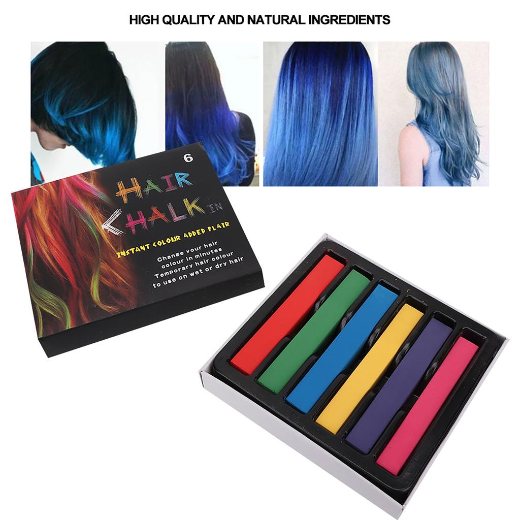Disposable Hair Dye Chalk Temporary Instant Hair Coloring Pen Hair Dressing Tool6 Colors