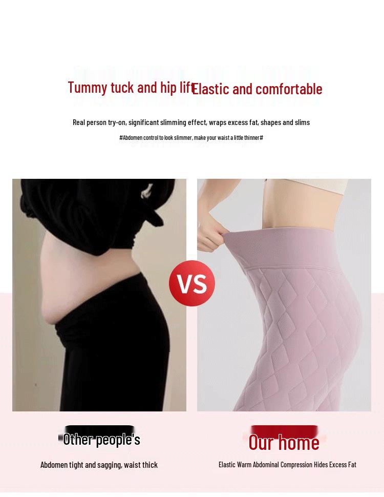 Girls' High-Waisted Thermal Wool Leggings, Thickened Winter School Uniform, Slimming Cotton Warm Pants for Teens