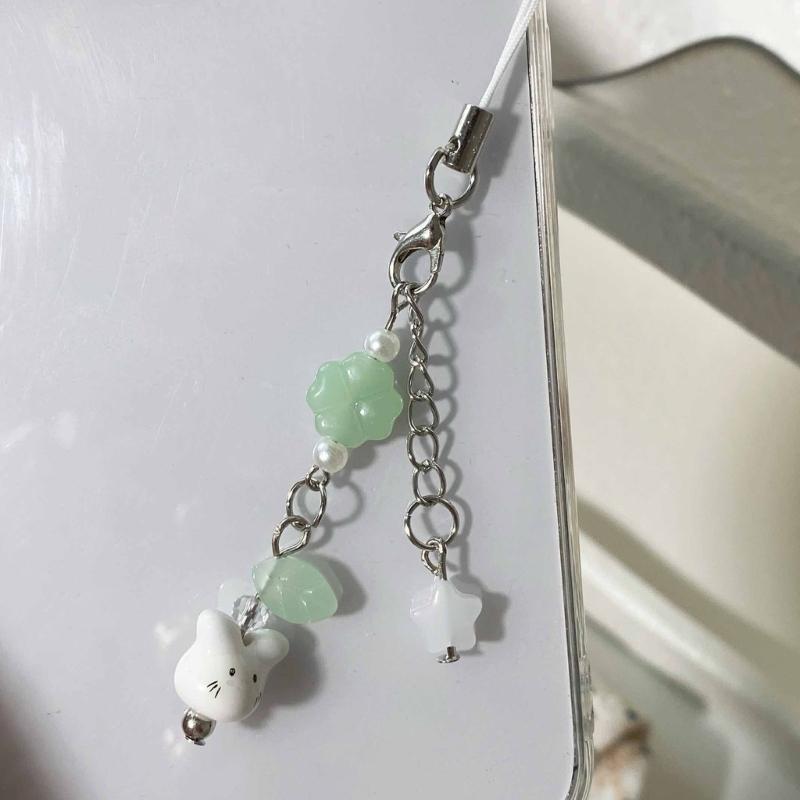 Multipurpose Handmade Beaded Rabbits Charm Lovely Phone Strap Stylish Accessory Portable for Fashionable Decoration
