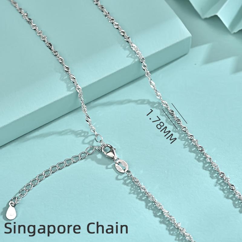 Custom 925 Sterling Silver Italy Link Chain Set Lobster Clasp Adjustable Snake Bone Sweater Chains Necklace Fashion Jewelry