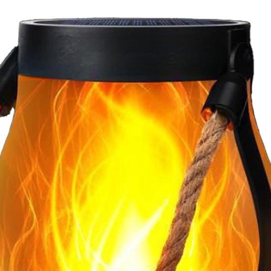 Dancing Flame Lantern Solar Garden Light Waterproof Flickering Flame Lantern USB And Solar Charging Outdoor Light for Porch Yard Patio Decor