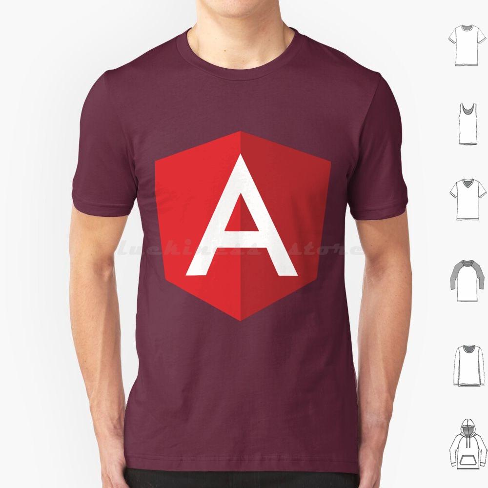 Angular Logo T Shirt Cotton Men Women DIY Print Angular Javascript Angularjs Js Programming Logo Angular Js Development Web