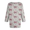 Women's Fashionable Casual Three-Quarter Sleeve Christmas Print Round Neck Top