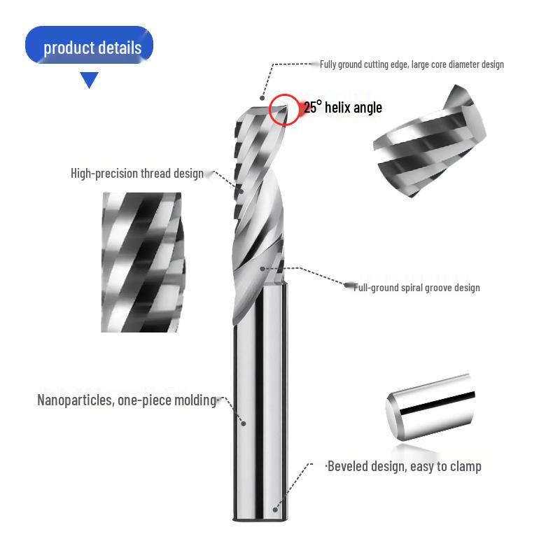 Hocheffizienter 55HRC Einzahn-Aluminium-CNC-Fräser