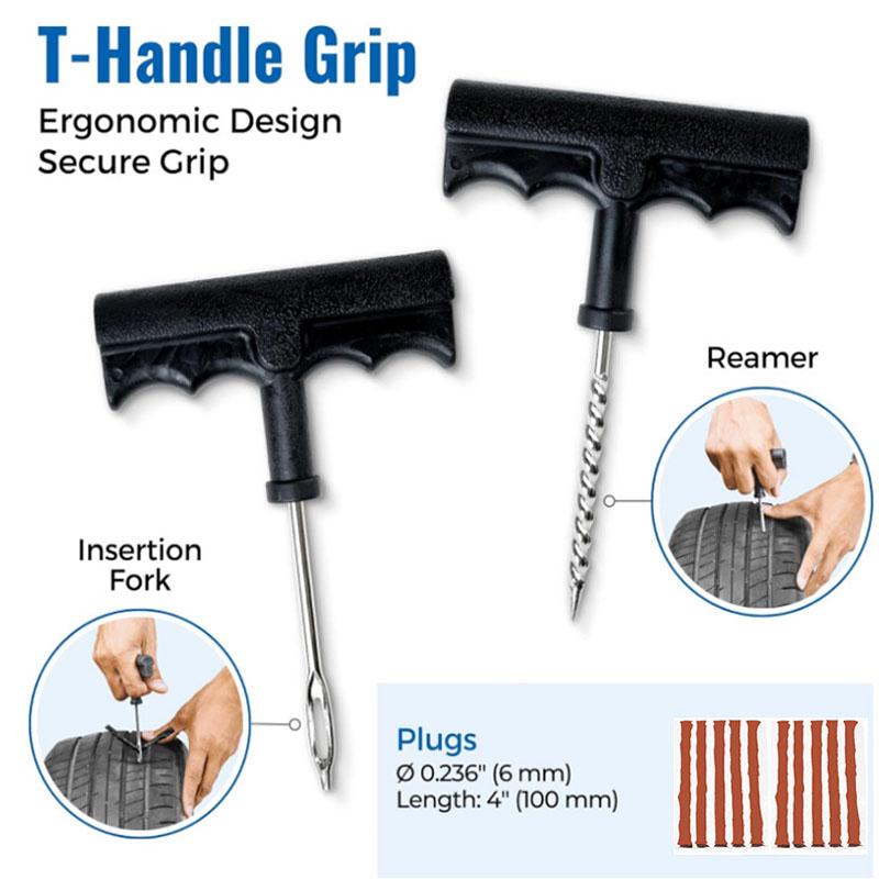 15pcs Auto Tire Repair Set Puncture Repair Tools Car Van Motorcycle Bike Emergency Heavy Duty Tubeless Tire Repair Rivet Set