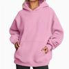 Oversized Schulterabfall Hoodie Damen Herbst Verdickter Hoodie Langarm Lange Tasche Lässig Bequem Streetwear