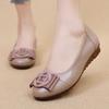 Comfortable Non-Slip Leather Flats for Women - Ideal for Spring & Autumn, Perfect for Middle-Aged & Elderly
