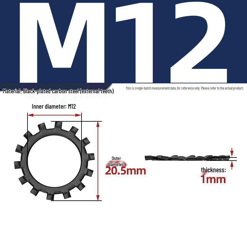 Carbon Steel Zinc-Plated Lock Washer with Inner and Outer Teeth