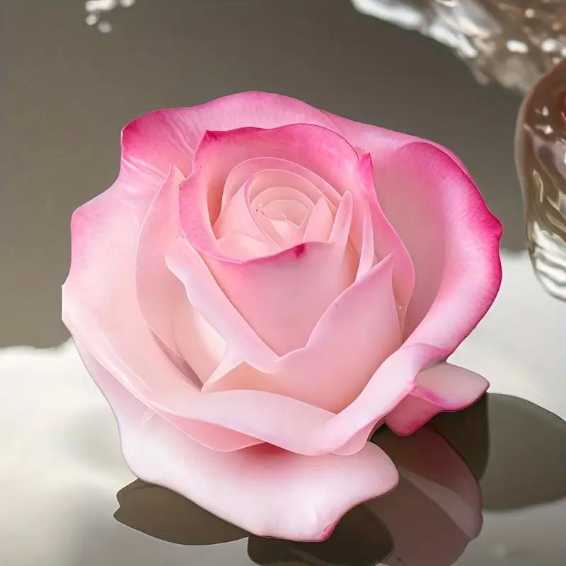 1 Piece 3D Rose Silicone Mold for Candle Making, Soap Molding, Resin Art and Clay Crafts - Reusable Flexible Petal Design with Realistic