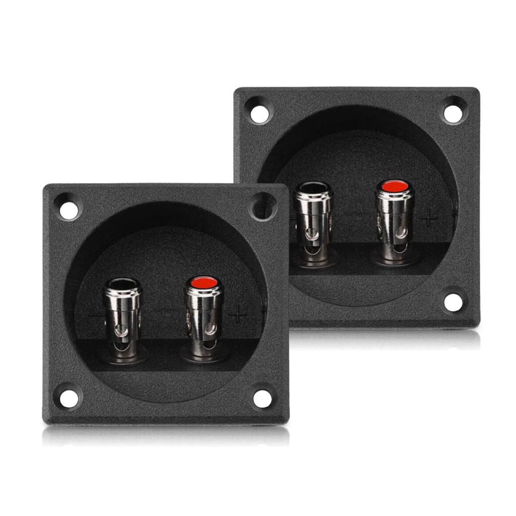 2 Pcs Speakers Terminal Box Push Spring Type 2 Binding Post Cable Connector Acoustic Components