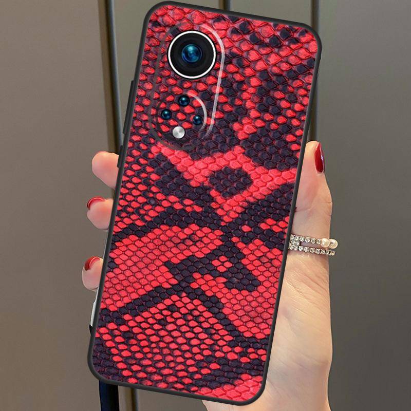 Custodia in Pelle di Serpente Cobra Pitone per Honor X8b X9b 90 70 50 Magic 5 Pro Magic 6 Lite X6 X7 X8 X9 X6a X7a X8a X9a Cover
