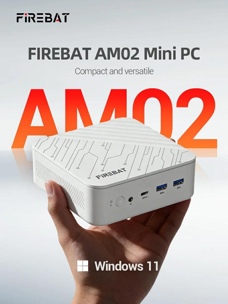 FIREBAT Mini PC AM02 AMD Ryzen 7 H255 16/0 GB RAM 512/0 GB SSD Windows 11 Mini Ordenador de Escritorio