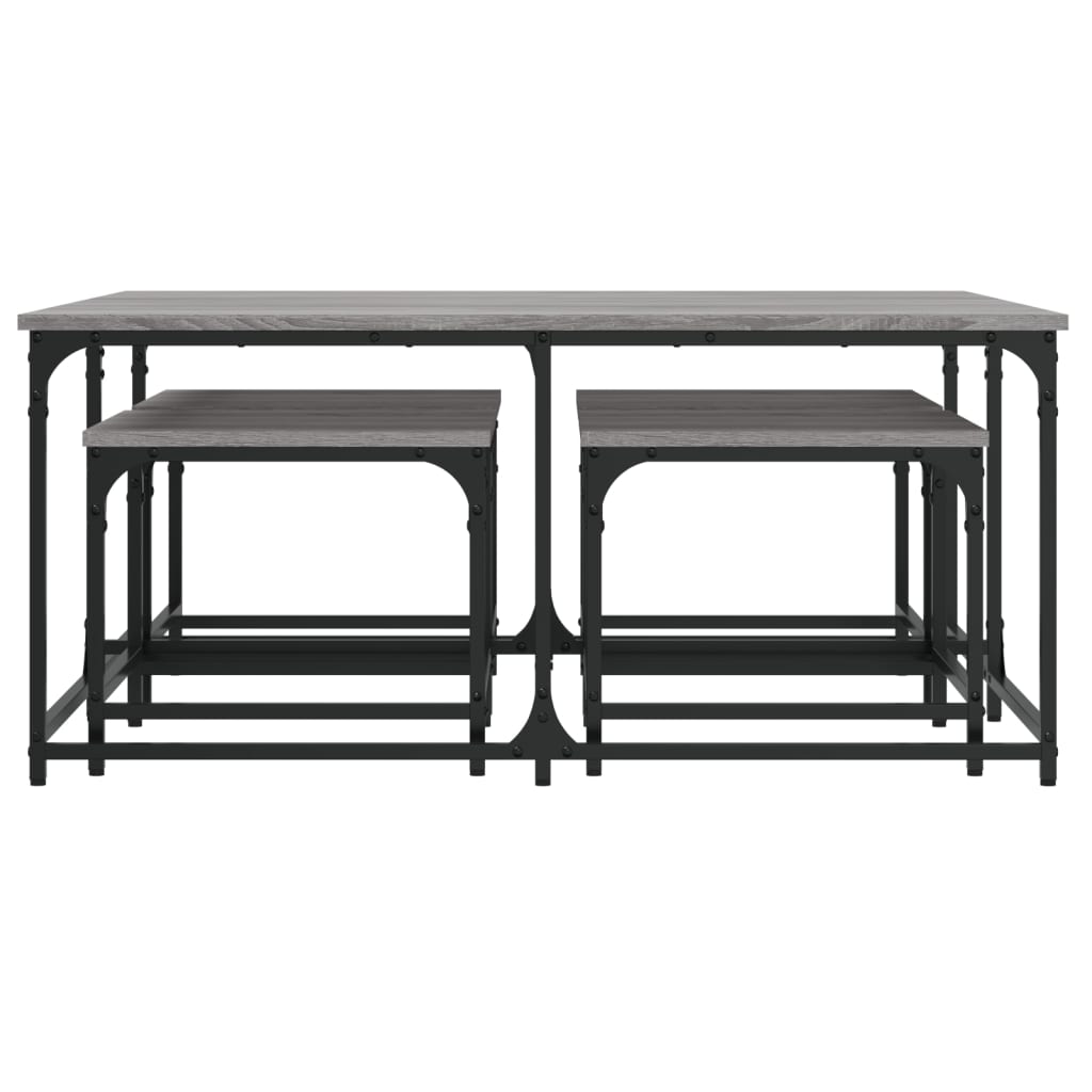  Coffee Tables, Nestable, 5 Pcs, Grey Sonoma Oak