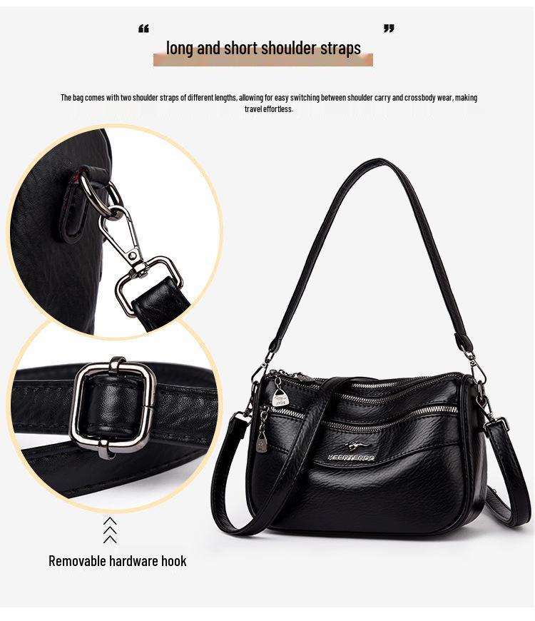 2024 Women's Multi-Layer Soft Texture Shoulder & Crossbody Bag - Large Capacity, High Quality