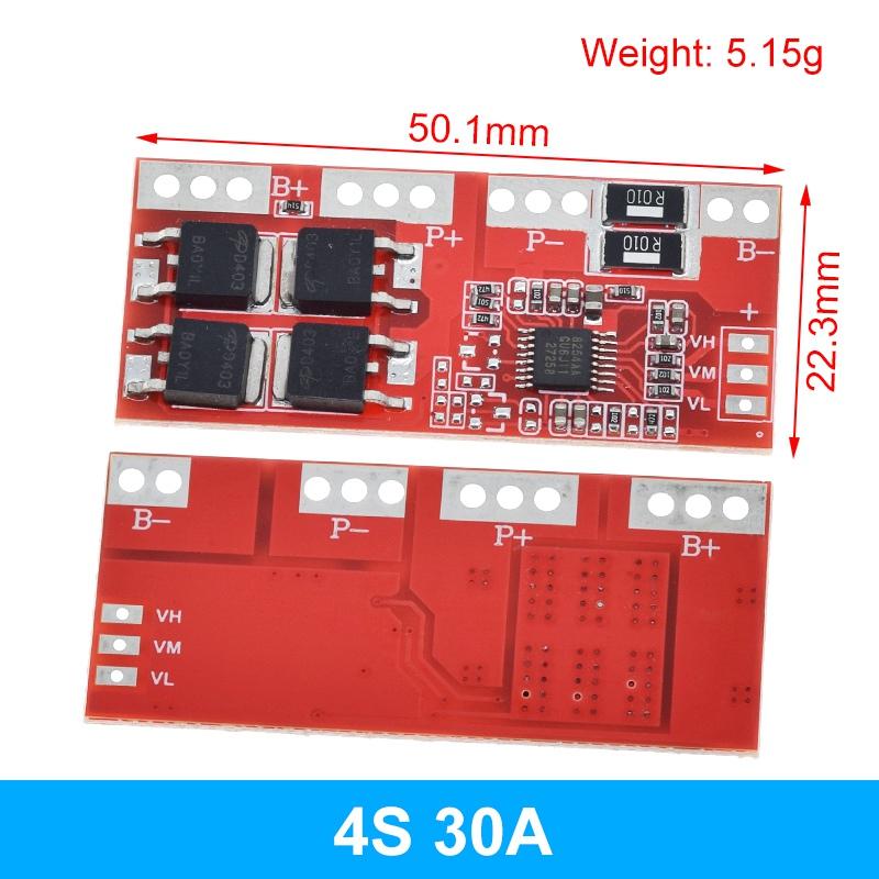 TZT 1/3/5PCS 1S 2S 3S 4S 3A 20A 30A Li-ion Lithium Battery 18650 Charger BMS Protection Board For Drill Motor Lipo Cell Module