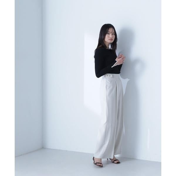 Beauty Basic Boat Neck x Black [Natural Basic] Sweater, All-Knit Series, Knit, Off-White