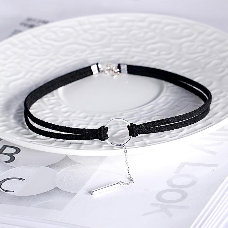 Sterling Silver Circle Choker Necklace for Women - Fashionable Collar Jewelry Accessories