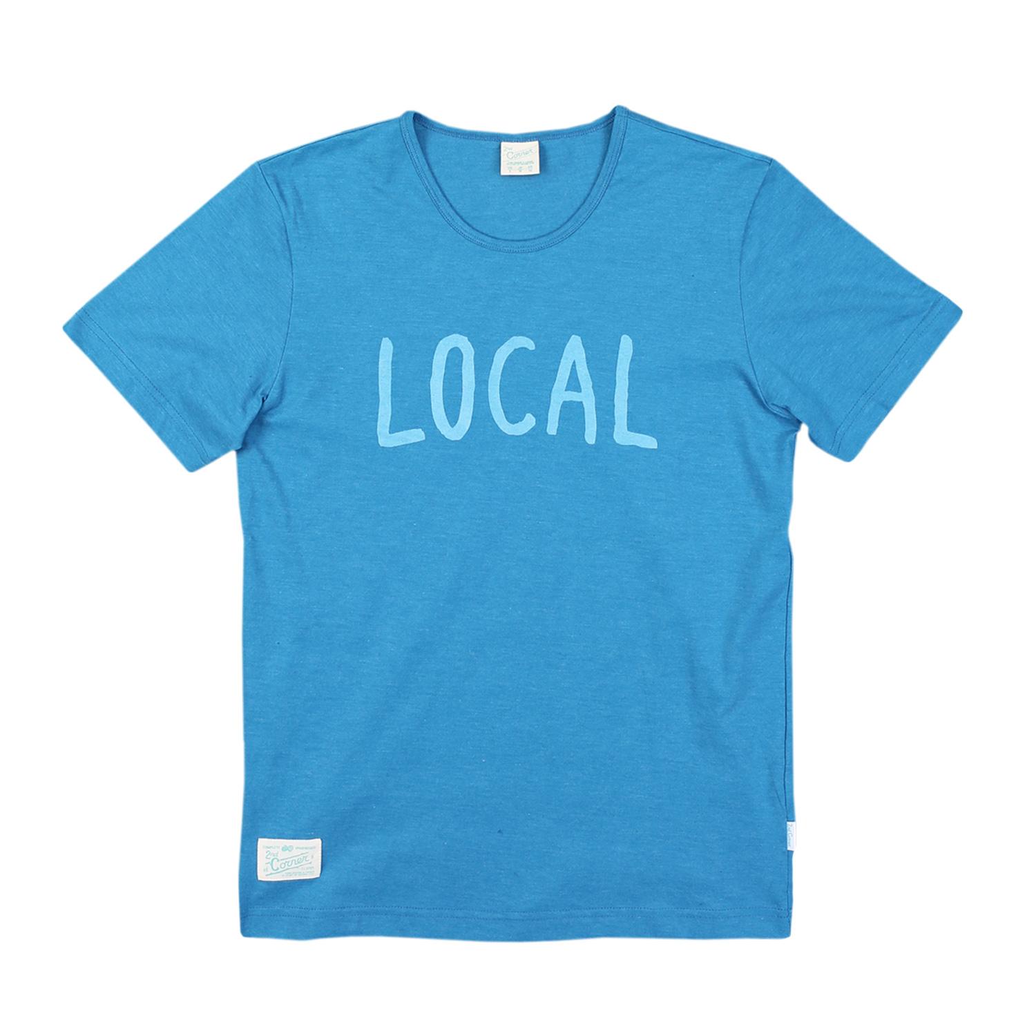 Second Corner Men S Pure Cotton Graphic Short Sleeve T-Shirt. Charms-D.Blue Look/L