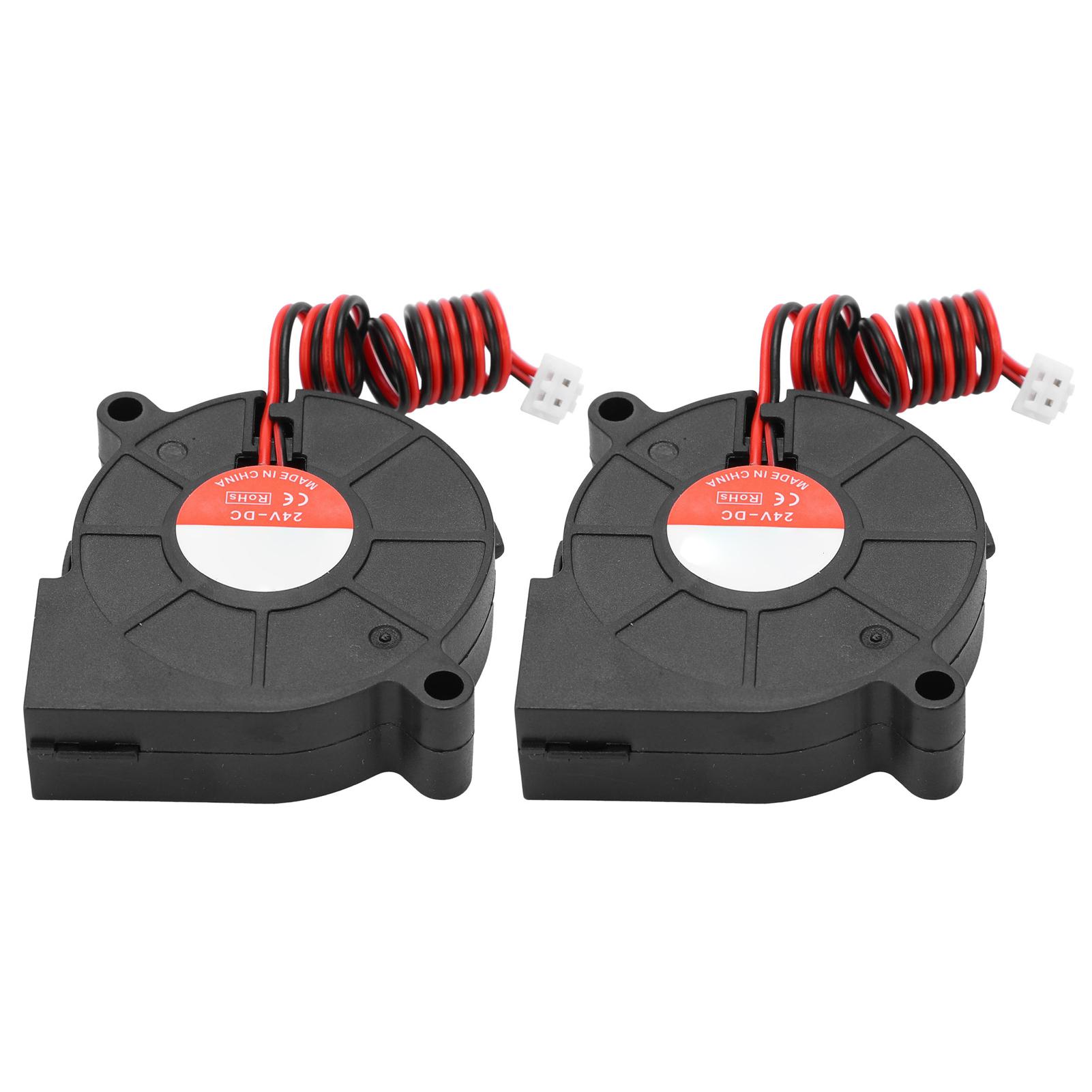 

2 шт. вентилятор для 3D-принтера, бесшумный вентилятор охлаждения, подходит для Ender3 Запасная часть 50x50x15 мм DC24V