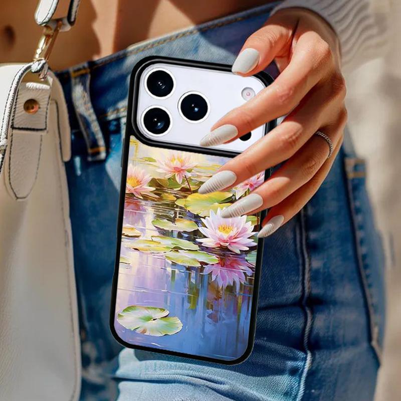 Summer Lotus Phone Case For iPhone 17 Air 14 15 13 12 Max Cover For Apple 16e 11 Pro Max Plus Coque