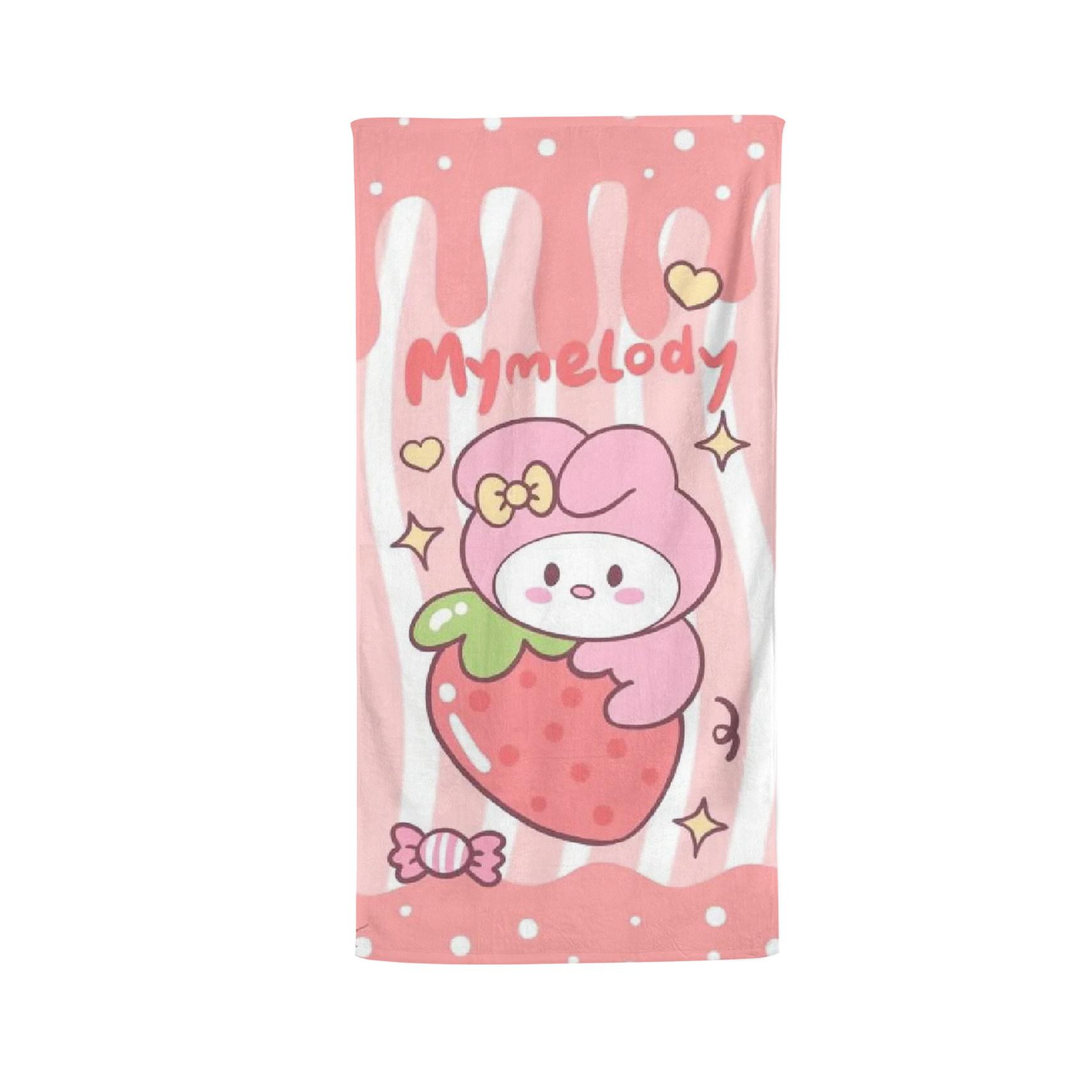 

Sanrio Family Beach Towel 2D Single Print Cute Home Decor Outdoor Accessory Soft Functional Cartoon-Themed Attractive Durable W30*H60(CM)