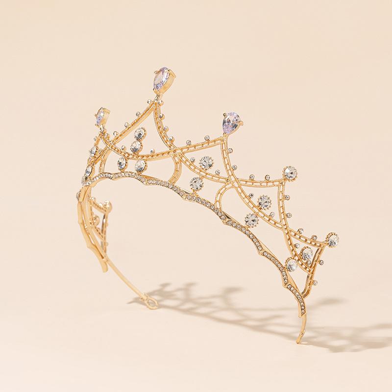 Zircon Alloy Headband Crown Bridal Jewelry Headband Birthday Crown Girls Headwear Children's Crown