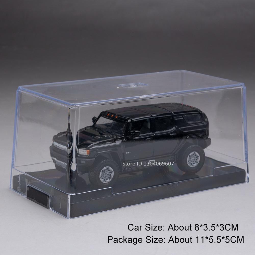 1:64 Scale Model Toy Off-road Cars EV Alloy Diecast Slide Forward Hood Opened Rubber Tires with Acrylic Box Simulation Vehicles