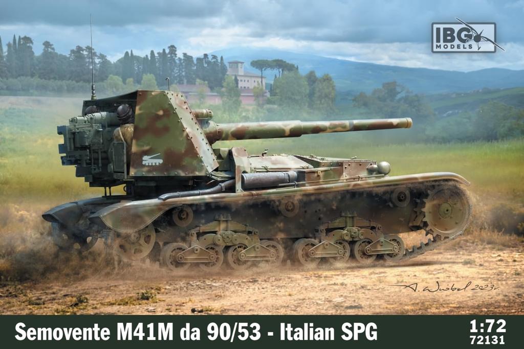 IBG 1/72 Scale Italian Semovente 90mm Anti-Tank Self-Propelled Gun M41M-90/53 Plastic Model Kit PB72131