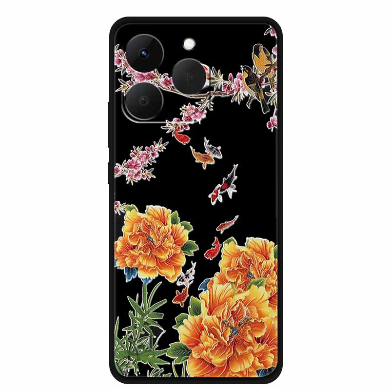 Case For OPPO Realme 15T Embossed Blossoms Funda 3D Relief Flowers Coque Silicone Soft Phone Cover For Realme 15 T 5G Bumper