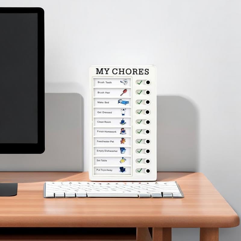 2 Pcs Chore Chart for Adults to do List My Chores Checklist Task Board Sliding Routine Chart for Kids, Memo Boards Slider Schedule DIY Detachable