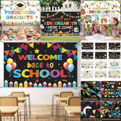 QZBBJ207-218 Classroom Welcome Banner Back To School Decorations - Motivational Background Banner for  Bulletin Board Wall Decor