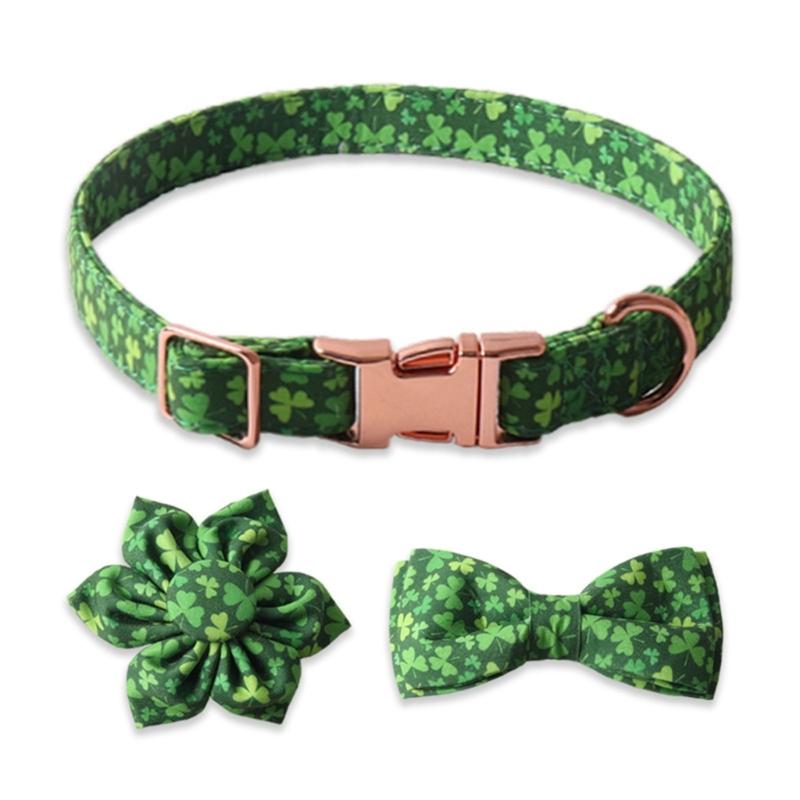 Puppy Flower Collar Festive Shamrock for Small Medium Girl Dogs Cat Dog Collar Necklace Flower Costumes