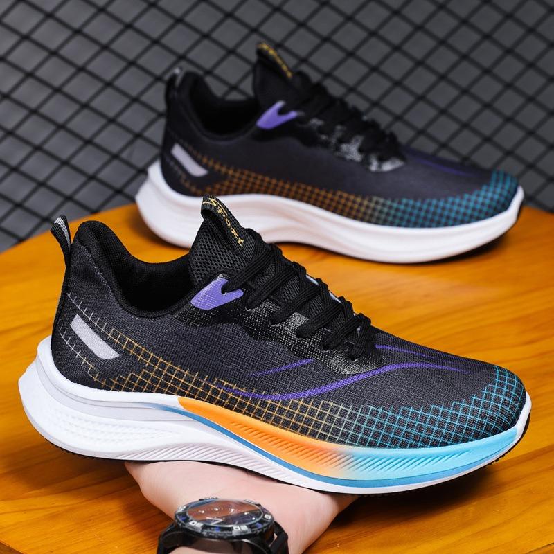 Summer men's new sports shoes, campus students comfortable shock absorption breathable racing sports running men's shoes