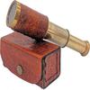 Antique Brass Telescope Nautical Pocket Gift With Leather Case