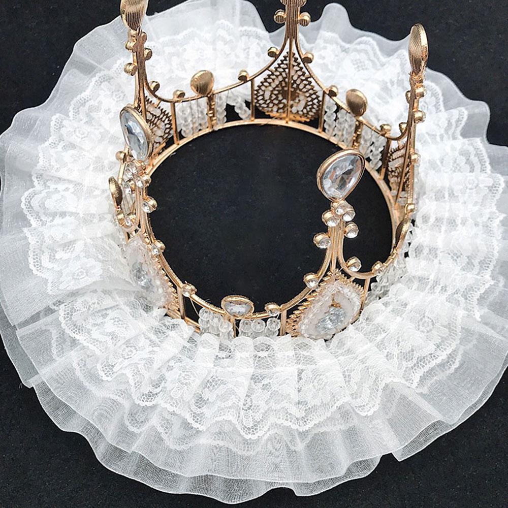 Eco-Friendly 5cm Chiffon Lace Ruffle Trim Double Layer Wrinkle Applique Ribbon for Garment 100cm Length BK WH 3D Pleated Fabric