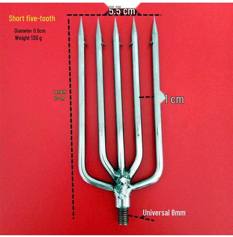 Premium Stainless Steel Fish Spear Set: Telescopic Rod with 4-Prong and 5-Prong Barbed Heads