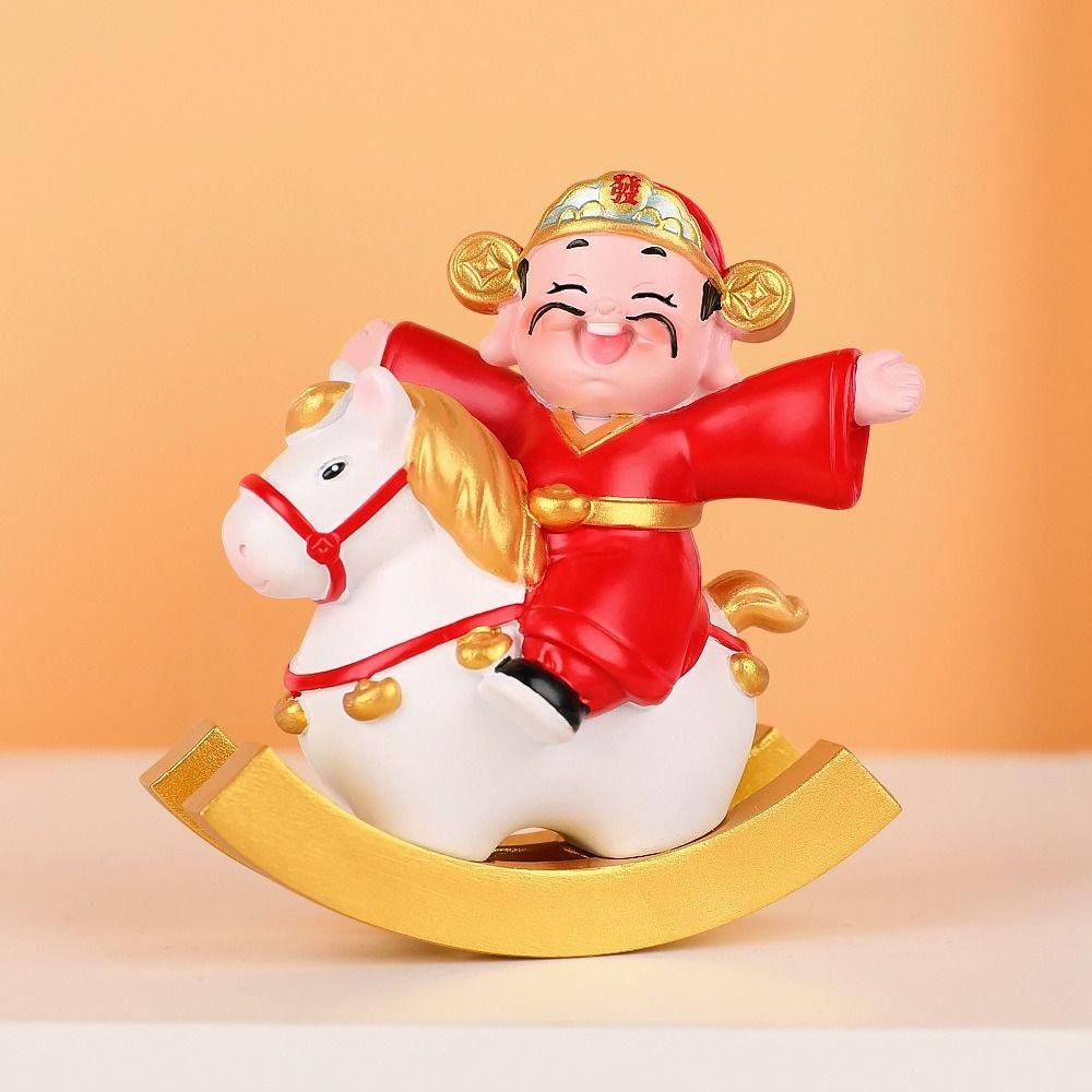 Resin 2026 Horse Year Figurines Year of The Horse Rocking Horse Ornament  New Year Gift