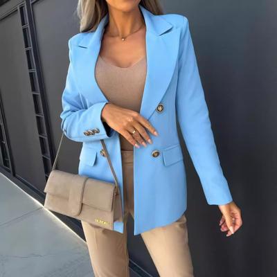 Tooxika New Autumn And Winter Casual Solid Color Double-breasted Suit Jacket