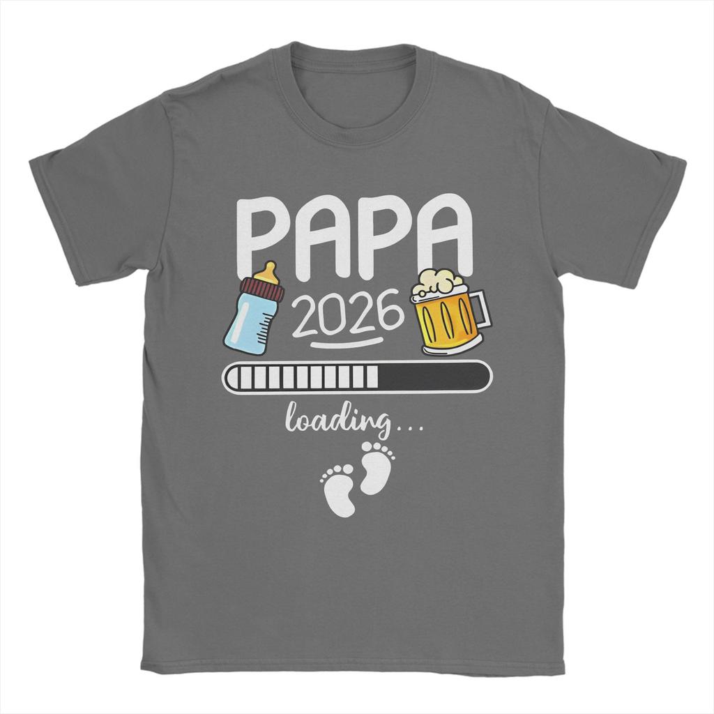 Papa 2026 Men T Shirt Future Dad French Texts Beer Lovers Father's Day Crazy Tee Shirt Short Sleeve T-Shirt Cotton Unique Clothe