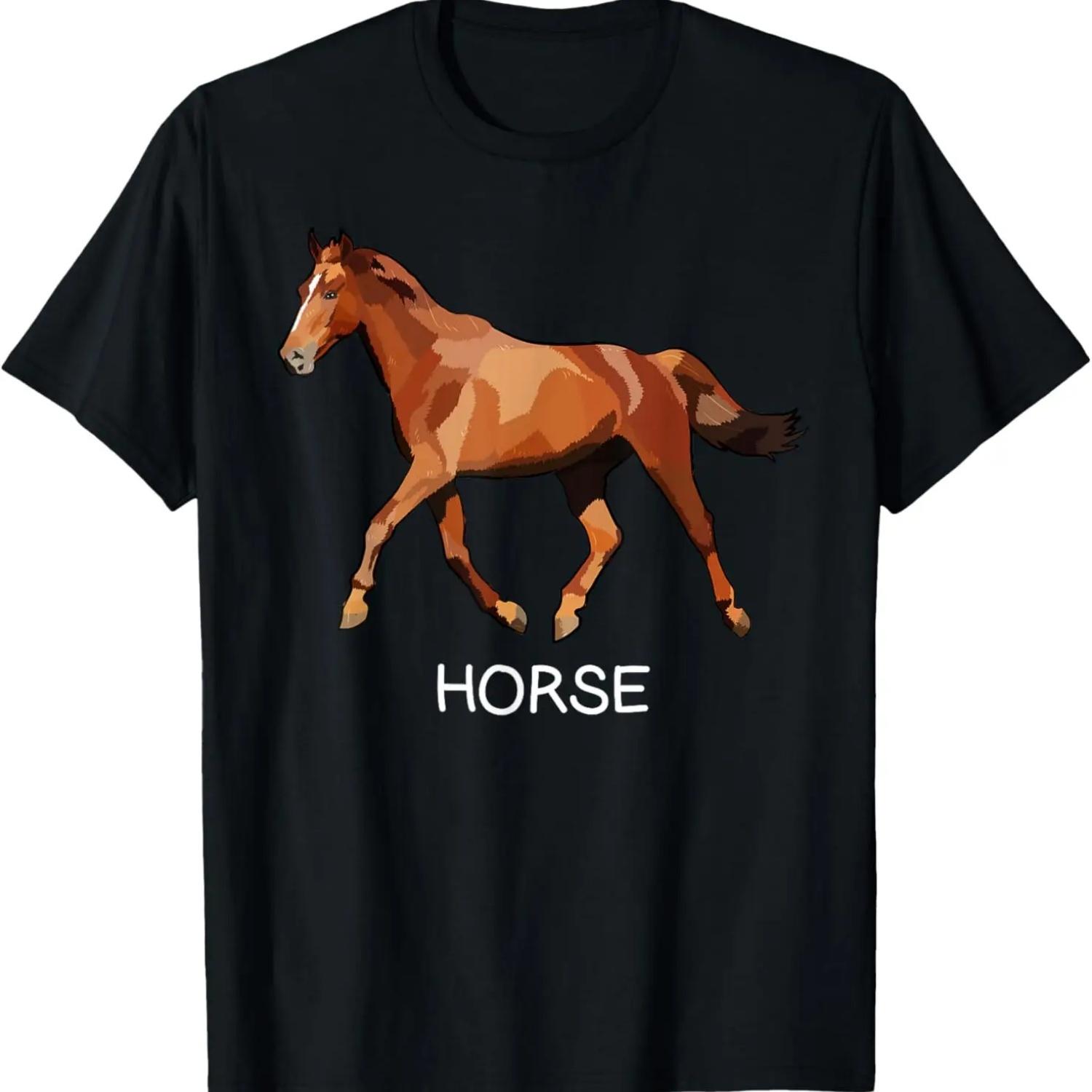 Iceland Northern Lights Landscape Wilderness Horse Souvenir T-Shirt S