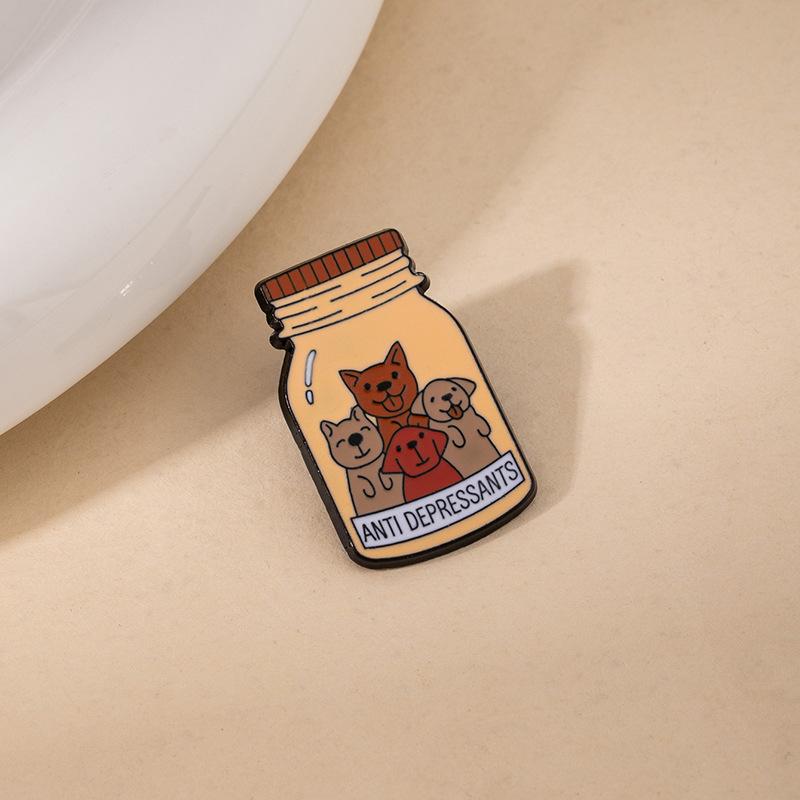 Cartoon Cute Brooch Nurse Medicine Bottle Thermometer Syringe Fun Badge Wind Creative Metal Pin