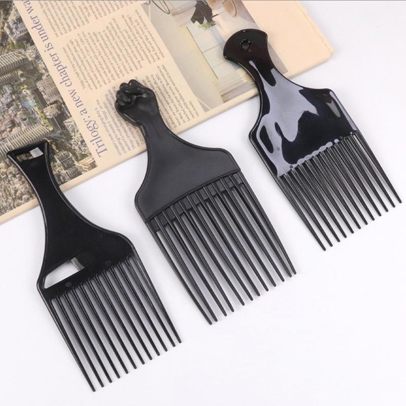 Wide Teeth Brush Pick Comb Fork Hairbrush Insert Hair Pick Comb Plastic Combs For Curly Afro Hair Styling Tools For Women Men