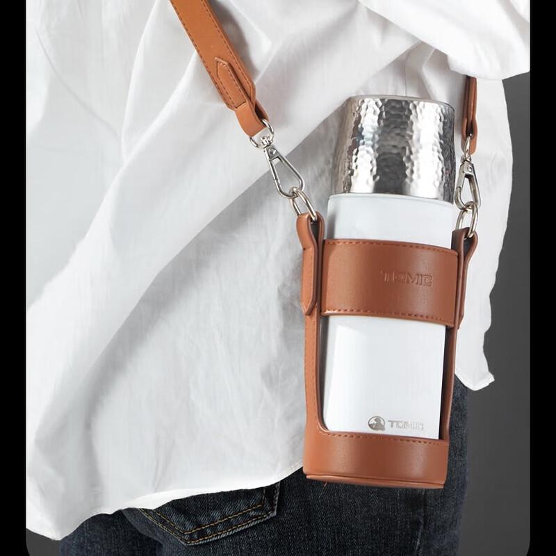 Temeike 420ml Hammered Stainless Steel Thermos Tea Cup with Ceramic Liner