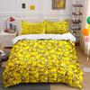 Yellow cartoon duck pattern Print Bedding Set 1 Duvet Cover 2 Pillowcases for Adult and Children Luxury Gift Full Size